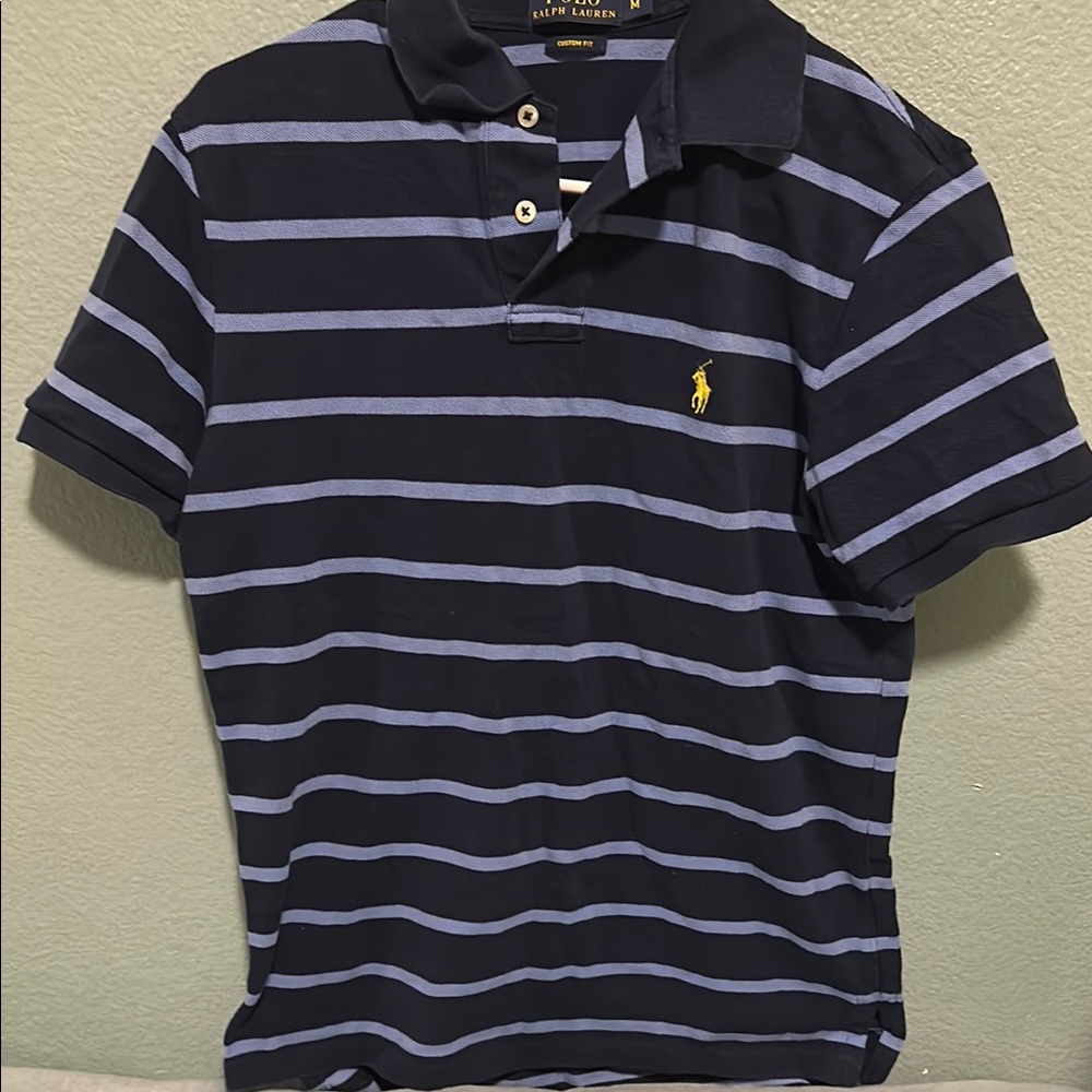 Ralph Lauren Men's Navy Striped Polo Shirt